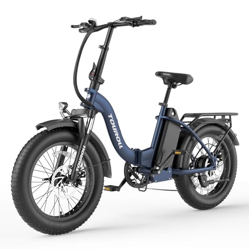 Touroll S2 Bici Elettrica Pieghevole | 20'×4.0' Fat Tire Bicicletta Elettrica | 720 Wh 15Ah Batteria Rimovibile | Motore da 55 Nm | per Pendolari in Città e in Natura Selvaggia