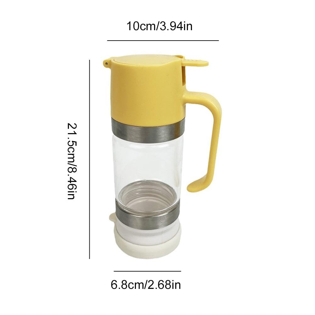Dozownik miodu, niekapiący szklany słoik na miód, 350 ml, dozownik miodu i syropu klonowego z uchwytem, idealny do kawy i herbaty