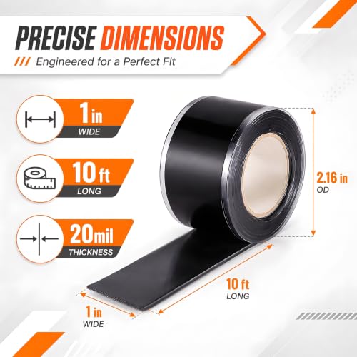 Image of Self Fusing Silicone Tape (40 Ft Total) Plumbing Tape for Repaire Pipe | Flex Seal Tape, Black Rubber Tape Weatherproof for Electrical Cables /Drain Pipe, Heat Resistant 500F