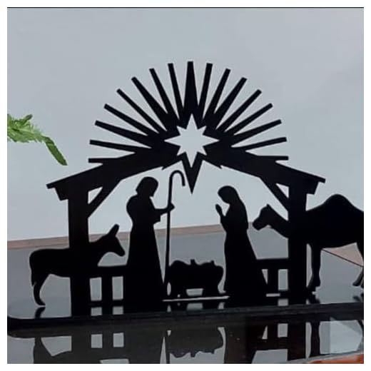 Presépio de Mesa Natal - Preto Dupla Face - Enfeite de Natal