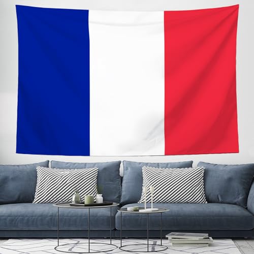 Tapisserie drapeau français pour salon et chambre moderne ou studio étudiant