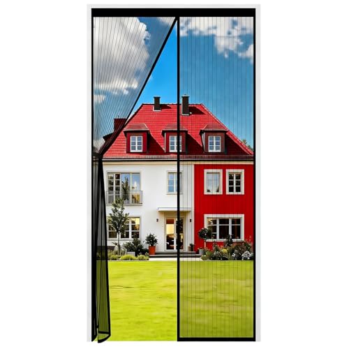 Auxmir Moustiquaire Porte Fênetre Magnétique 100x210cm, Rideau Anti Mouches Aimantée Maille Ultra Fine, Moustiquaire Baie Vitree Coulissante Sans Perçage...