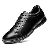 [Poerkan] 走れる ビジネスシューズ メンズ レースアップ カジュアルシューズ ローカット ビジネス スニーカー 革靴 制菌 消臭 疲れにくい ウォーキングシューズ 歩きやすい リクルート 仕事 フォーマル くつ ブラック 26cm