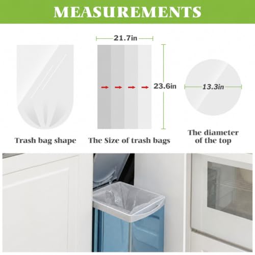 Image of Teivio 6 Gallon 140 Counts Medium Clear Garbage Bags Trash Bags, Bathroom Trash Can Bin Liners, Plastic Bags for kitchen home office bedroom,Clear