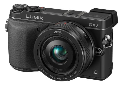 Panasonic Lumix DMC-GX7CEG-K Systemkamera mit Objektiv H-H020AE-S (16 Megapixel, 7,5 cm (3 Zoll) Display, Full HD, optische Bildstabilisierung, WiFi, NFC) schwarz