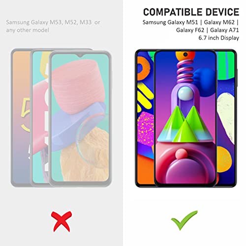 Image of SupCares Tempered Glass for Samsung Galaxy M51, M62, F62 and Galaxy A71 (6.7 Inch) With Installation Kit | Military-Grade Gorilla Screen Protector | Edge to Edge Coverage | Black