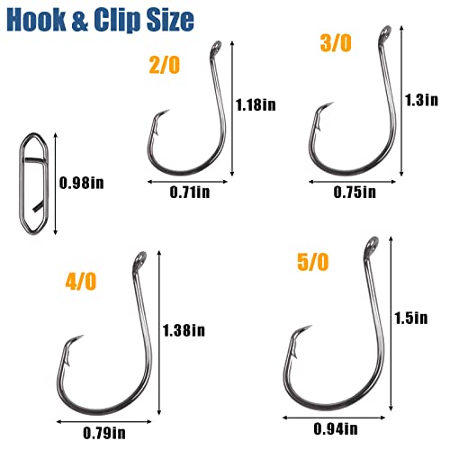 JSHANMEI Angelhaken Kit Wurmhaken - Barsch Angeln Offset Wurm Jig Haken 2X Stärker High Carbon Stahl Soft Bait Hooks Kit… – Bild 4