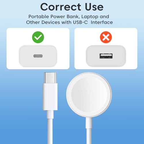 Image of Sounce Magnetic USB Type-C Smart Watch Charging Cable, Wireless Magnetic Fast Charger Compatible with Watch Series Ultra 2 /Ultra, Series 9 /8 /7 /6 /5 /4 /3 /2 & SE /SE2, 1m (3.3ft) - White