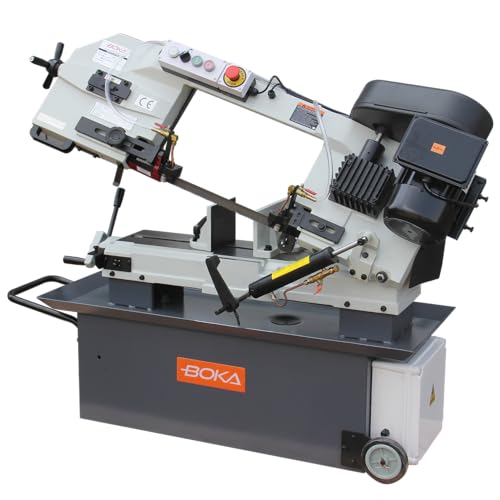 BOKA BS 912B Sierra de banda de metal, capacidad de corte de 178 x 305 mm, giratorio de 45 ° 90 grados, motor potente, sierra de banda horizontal robusta y precisa para trabajar metales