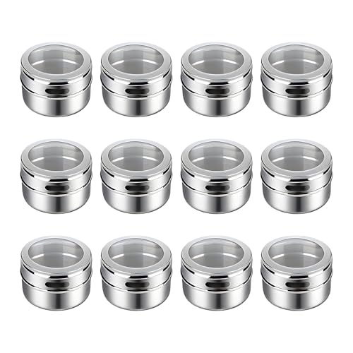 Tarro de condimento de acero inoxidable, juego completo de botellas de condimento con tapa, recipientes herméticos transparentes, almacenamiento de sal de azúcar, organización segura para cocinar y
