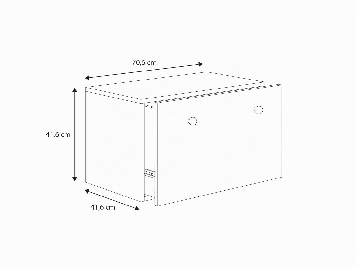 KOBI Kommode INGA Spielzeugkiste mit Schublade | Groß 71 x 41 x 41 CM | Truhe Weiß Kinderzimmer Möbel | Truhenbank mit Stauraum für Kinder | Boxen Aufbewahrung | Aufbewahrungsbox