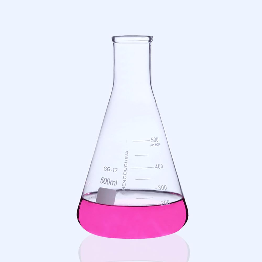 Frasco graduado de vidrio de boca ancha y estrecha, 50 100 250 500 1000ml, cristalería de laboratorio, experiencia química, GG-17(2000ml Small Port)