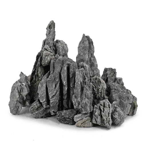 Image of Seiryu Rocks for Aquarium Aquascaping - Premium Grey Stone for Planted Tanks, Terrariums, Iwagumi Style Layouts, Hardscape Decor, Bonsai & Garden Landscaping - 5 Kg