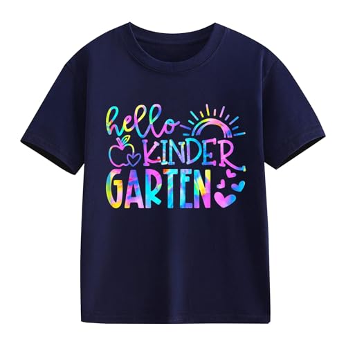 Back to School Shirts Kindergarten Graphic Short Sleeve Boys Girls First Day of Preschool Crew Neck Loose Tee Tops2