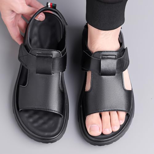 Rojeam Men's Sandals Leather Non-Slip Fisherman Sandals Summer Shoes for Travel, Beach & Casual2