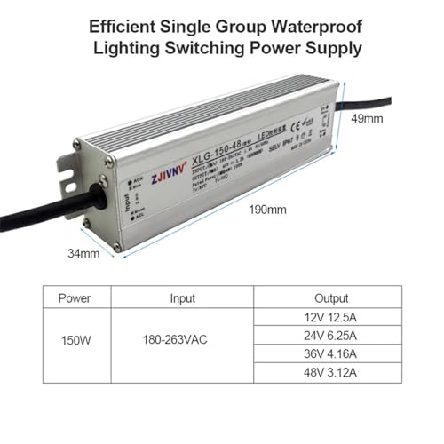 Alimentation LED évitant les coupures transformateur étanche 150W 36V