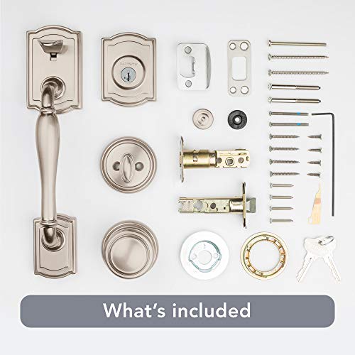 Baldwin Wesley, Front Entry Handleset With Interior Knob, Featuring Smartkey Deadbolt Re-Key Technology And Microban Protection, In Satin Nickel #TOP6