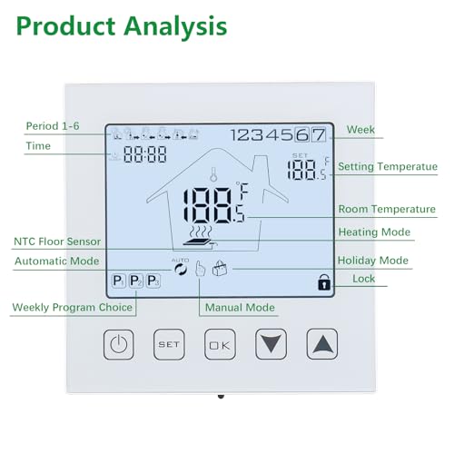 Thermostat programmable réversible chaud froid avec détection fenêtre