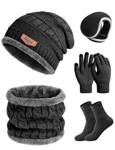 Bonnet écharpe gants homme coffret hiver tricoté cadeau idéal