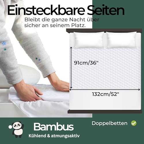 Hygge Sheets® Inkontinenzunterlage Erwachsene | Bettbreite bis 140 cm | Waschbarer wasserdichter Matratzenschoner Bambus 5 Schichten & Einschlagseiten | Wiederverwendbar