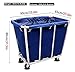 Basket Trucks Commercial,Large Stainless Steel Laundry Trolley Cart with Wheels - Heavy Duty Rolling Laundry Cart for Industrial/Home，350L/9.9 Bushel,35.4