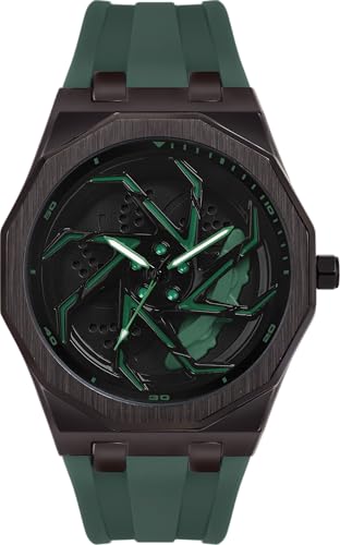 Image of ON TIME OCTUS Spinning Car Wheels Gyro Men's Sport Watch| Rotating Wheel Dial Silicone Strap Analog Luxury Watches for Boy's and Men -MN-259