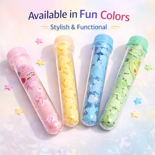 Image of Smizzy Flower Design cute Tube Shape Bottle Disposable Mini Scented Travel Soap sheets | Bath Flakes Paper Soap Clean Soft Bath For School Kids and Adult (Pack Of 2)