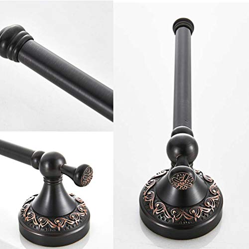 Suporte de rolo retrô, preto, bronze, barra de papel toalha de latão, sem tampa, suporte de rolo sim