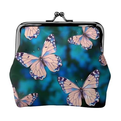 Porte-monnaie vintage en cuir synthétique et fermeture à baiser pour homme et femme