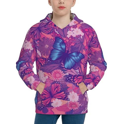 Wonderful white Flowers Kid Hoodies Boys Sweatshirts Girls Pullover with Pocket