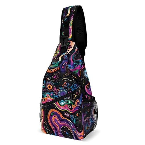 Various Shapes of Colors Sling Bag for Men Women - Adjustable Crossbody Chest Backpack, 15