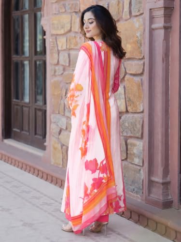 Image of ANNI Designer Women's Cotton Blend Printed Straight Cotton Blend Kurta with Pant and Dupatta | Kurta Set for Women Suit Set for Women | Indian Ethnic Wear Women's Ethnic Clothing Designer