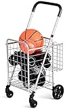 Byroce Utility Folding Shopping Cart, Light Weight Trolley with Handle, Large Grocery Utility Cart w