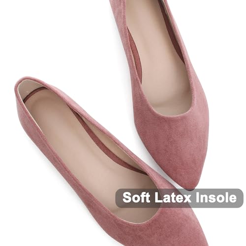 Image of Dear Time Women's Pointed Toe Ballet Flats Simple Casual Office Work Flats Slip-on Comfortable Shoes