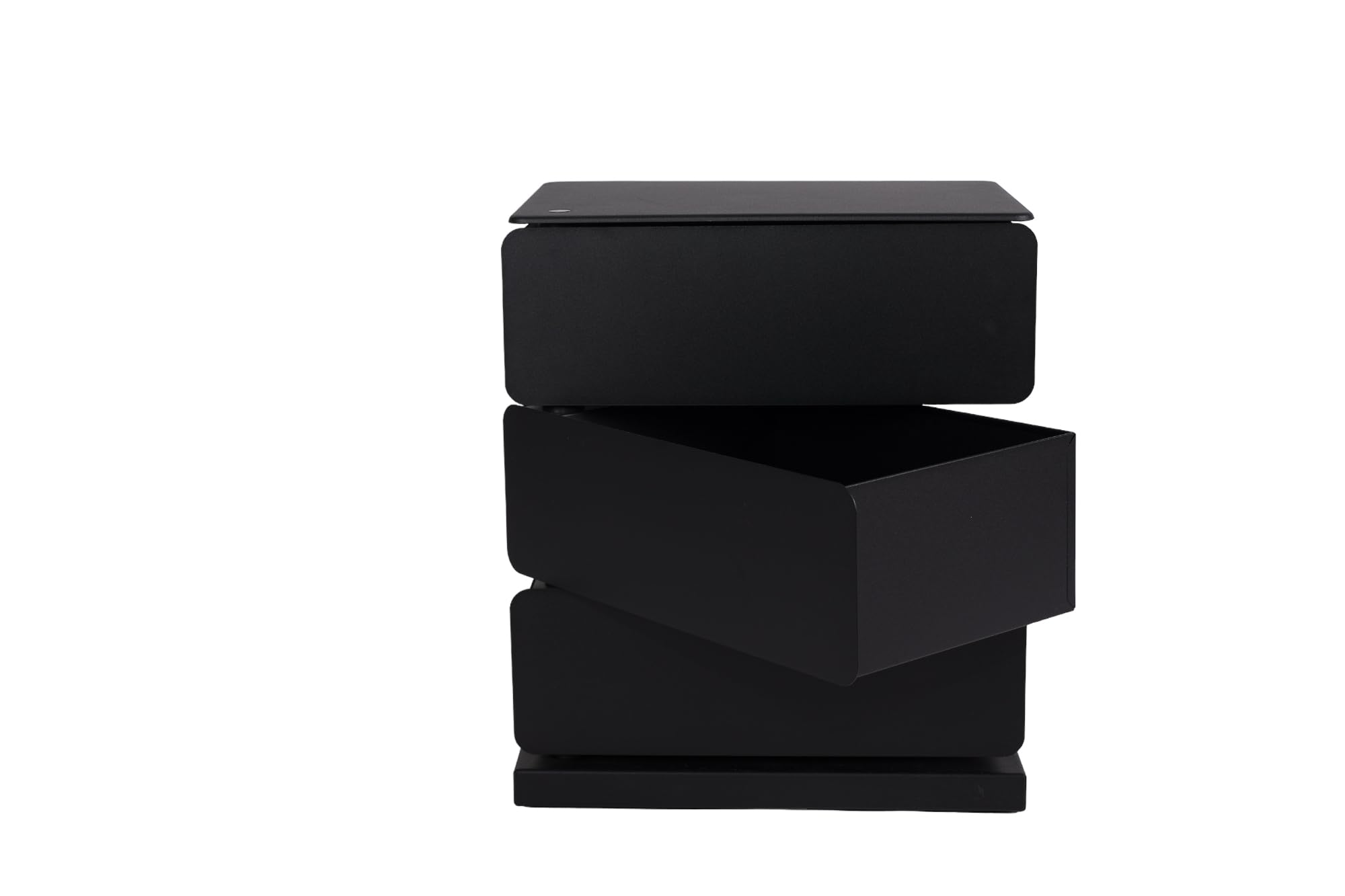 Cassettiera Salvaspazio Multiuso con 3 Cassetti in Metallo Colore Nero | Mobiletto Contenitore per Ufficio, Camera, Bagno e Ingresso