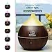Pryzma Essentials All in One Bluetooth Speaker Aromatherapy Smart Essential Oil Diffuser, 7 LED Therapy Night Light, 200ml Cool Mist Ultrasonic Humidifier, Wood Grain and Waterless Auto Shut-off