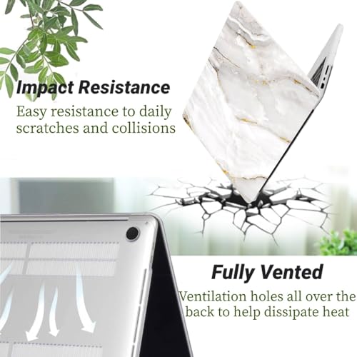 Funda MacBook Pro 15 A1707 A1990 de plástico rígido protector málmol blanco 4