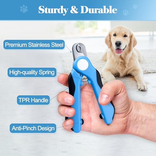 Swihauk Heavy Duty Dog Nail Clippers and Trimmers, Professional Pet Nail Clippers with Nail File for Dogs Cats Small Animal, Claw Clippers with Safety Guard to Prevent Over-Cutting, Blue - Image 6