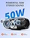 Tronsmart Mirtune S100 Portable Bluetooth Speaker, 50W Punchy Bass &Clear Treble, Retractable Handle, 20H Playtime, IPX7 Waterproof, Customize EQ, Built-in Power Bank for Outdoor, Camping,Beach(Black)