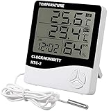 Retoo Thermometer Innen Aussen, Digitales Thermo-Hygrometer mit Sonde, Raumthermometer für Raumklimakontrolle, Klima Monitor, Hygrometer, Luftfeuchtigkeitsmessgerät, Hochpräzise Temperatursensor