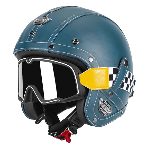 LNCHAO Handmade Leather 3/4 Helmet