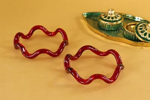 Image of NMII Stylish Glass Kada Set With Simple Cutting Pattern Glossy Finished For Women & Girls | Kada For Gift, Wedding & Everyone
