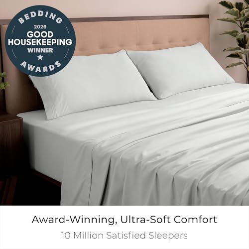 Image of Mellanni King Sheets Set - 4 PC Iconic Collection Bedding | Hotel Luxury, Extra Soft, Cooling Bed Sheets - Wrinkle, Fade, Stain Resistant (King, Ivory)