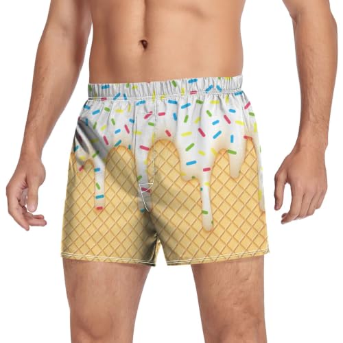Image of Men's Boxer Shorts Cotton Loose Underwear with Button Fly