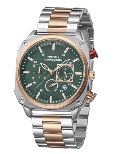 Image of French Connection Chronexis Two Tone Stainless Steel Watch for Men - FCB19NRTM