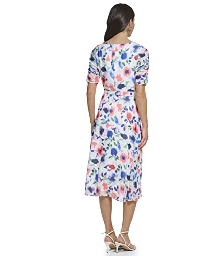 Image of DKNY womens 3 /4th Sleeve Faux Wrap Dress