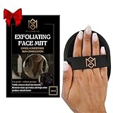 MS Premium Exfoliating Facial Mitt - Dry Skin Remover for Face, Deep Exfoliating Scrubber, Instantly Removes Dry Skin, Gently Improves Complexion, Shower Mitt for Gentle Face Exfoliation, 1pc - Black