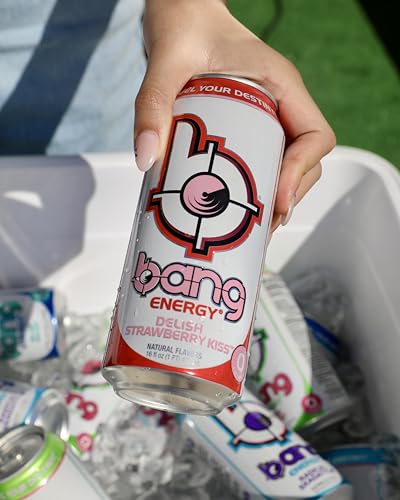 Image of Bang Energy Delish Strawberry Kiss, Sugar-Free Energy Drink, 16 Fl Oz | Pack of 12