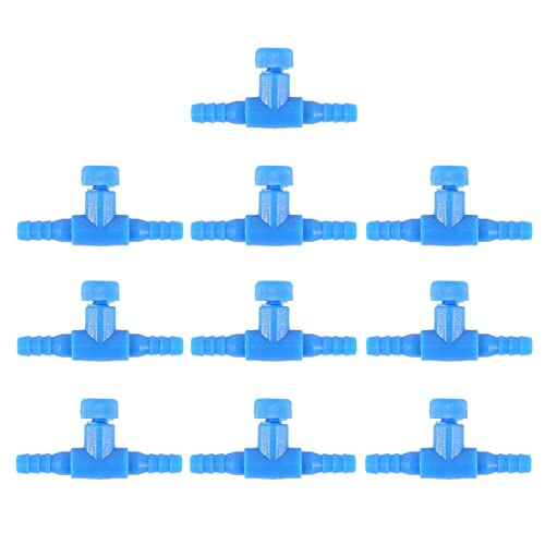 NINGWANG 10 Pieces Pompe a vannes de Regulation en Plastique pour Aquarium Reservoir de Poisson 2 Voie, Bleu Cover