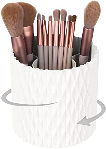 FYGAIN Makeup Brush Holder Organizer 360 Rotating Multi-Functional Pen Holder for Desk Spinning Multi-Purpose Desktop Stationary Organizer for Lipsticks Comb Beauty Tool